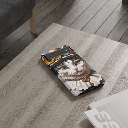 Oil Painting Cat Tough Phone Cases (A Lady)