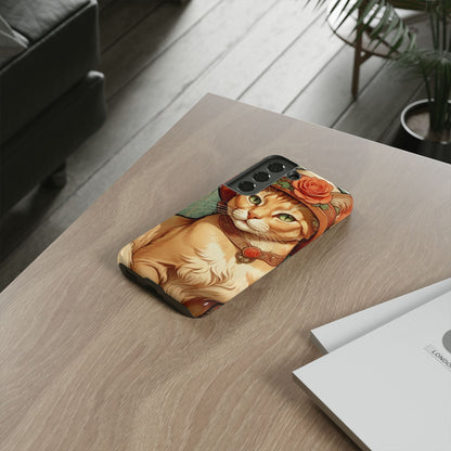 Alphonse Mucha Tough Phone Cases (A lady cat)