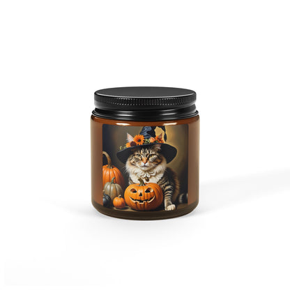 Halloween Rembrandt Cat Scented Soy Candle (Amber Jar)