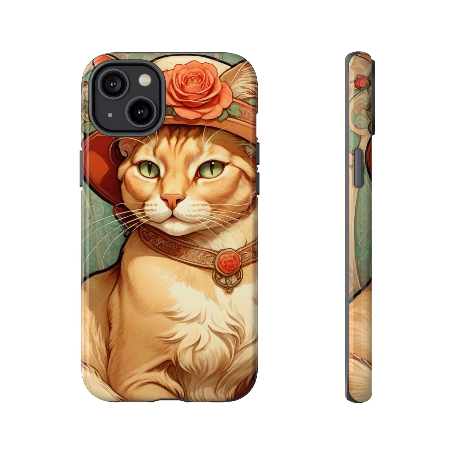 Alphonse Mucha Tough Phone Cases (A lady cat)