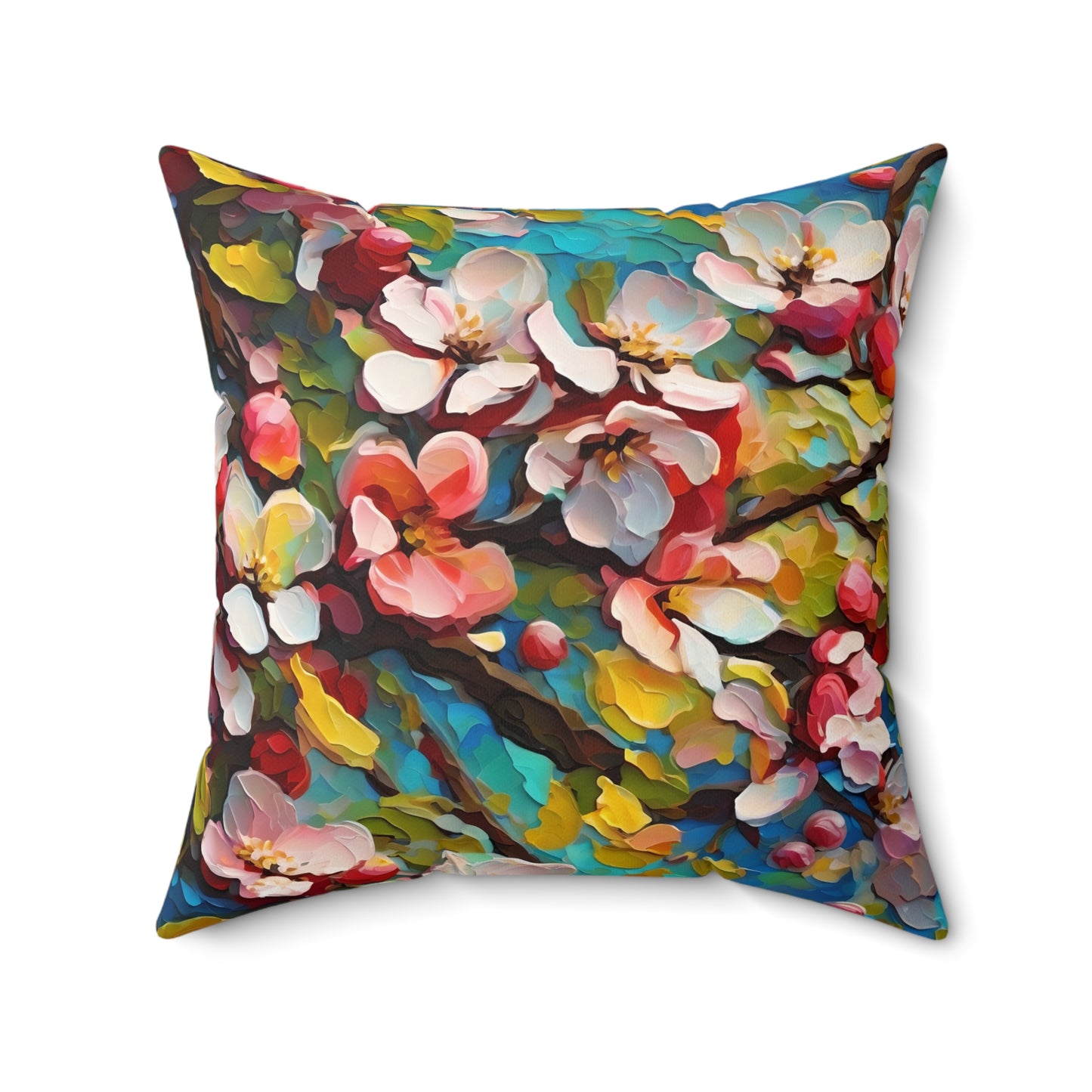 Claude Monet inspired Blooming Apple Tree Square Pillow