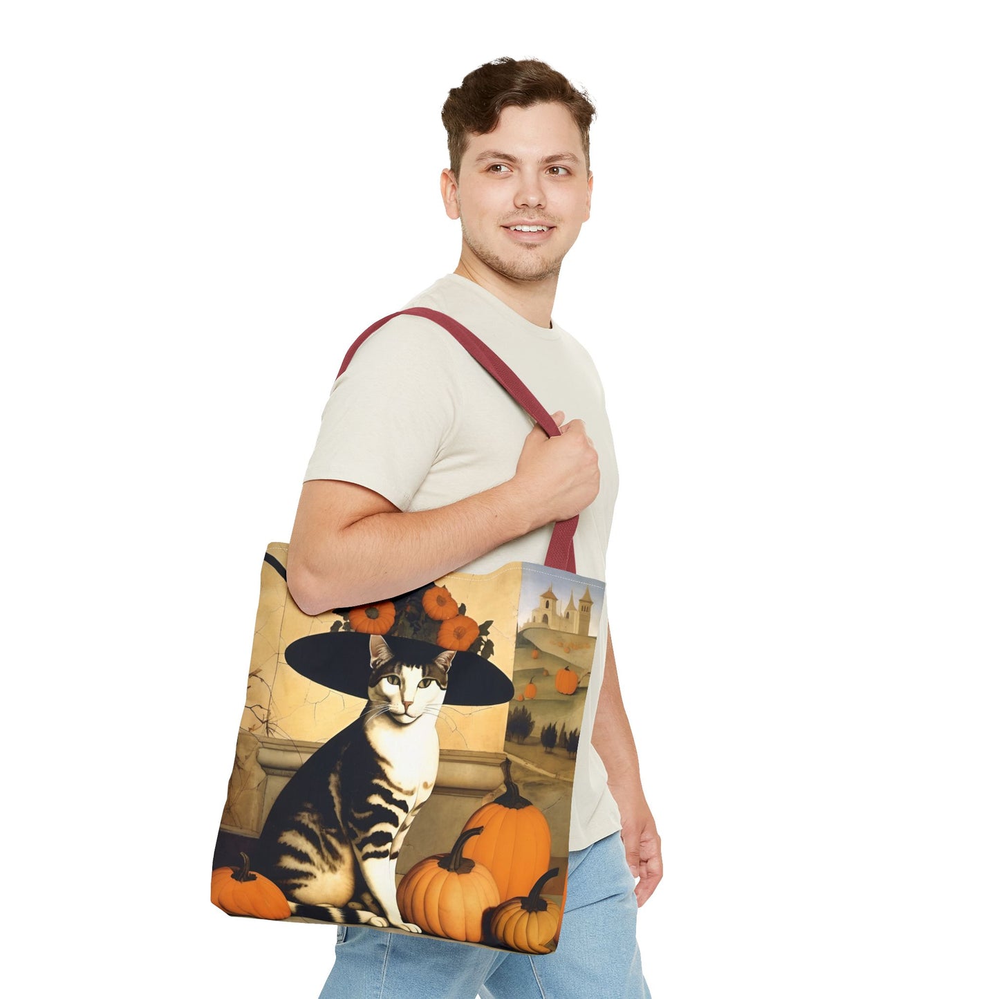 Halloween Piero della Francesca Renaissance Cat Tote