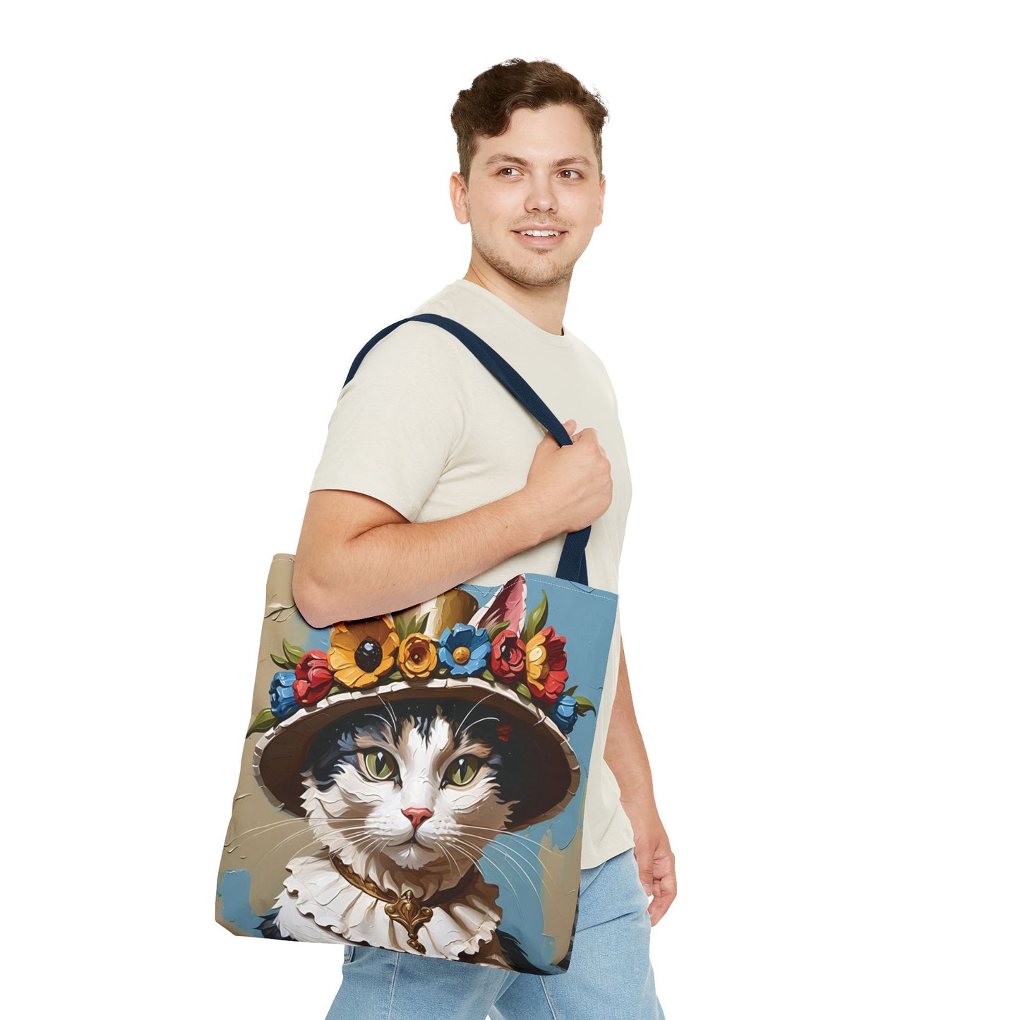 Cat Portrait in Oil Tote Bag