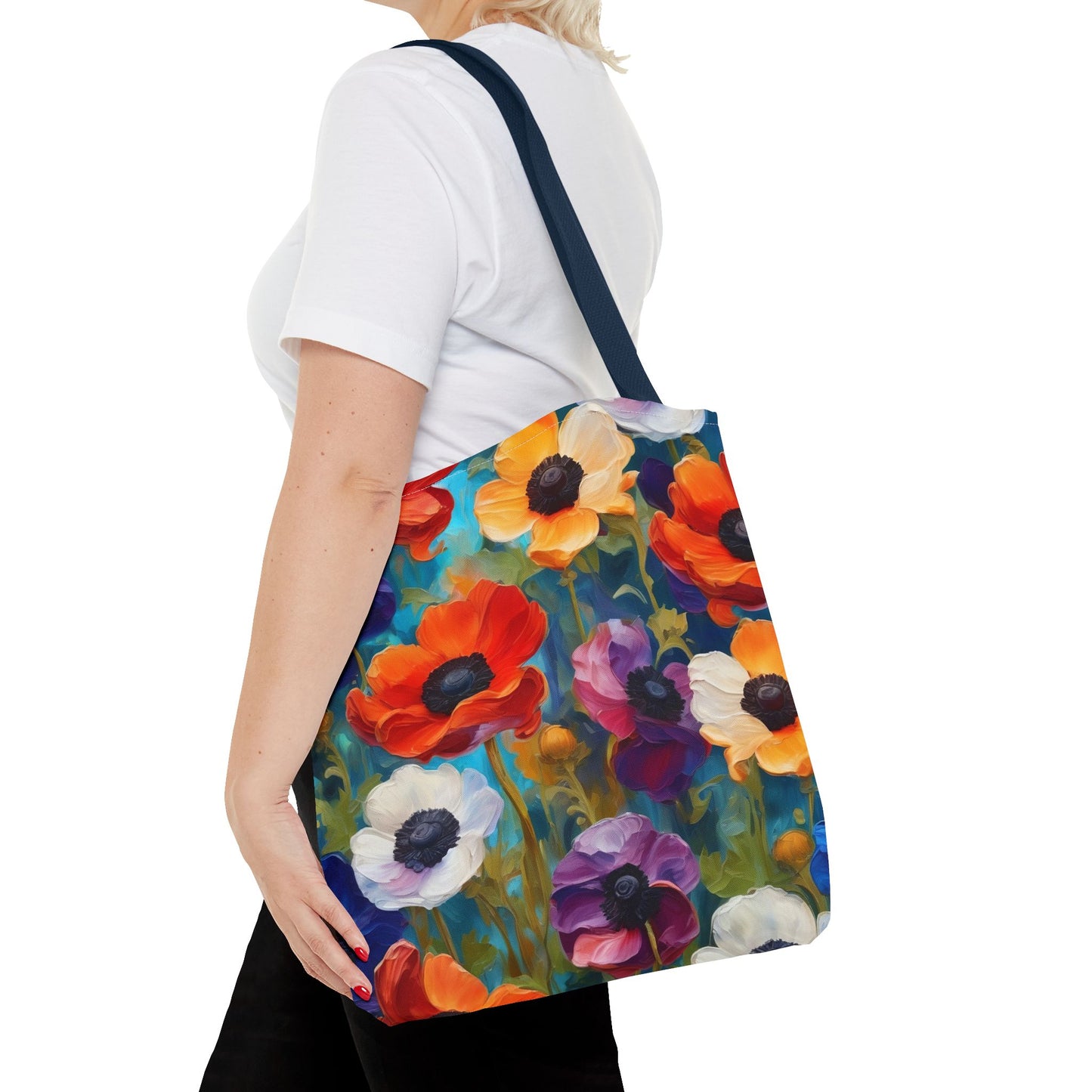 Claude Monet inspired Colorful Anemones Tote Bag