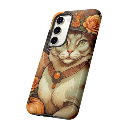 Halloween Alphonse Mucha Tough Phone Cases (A gentleman cat)