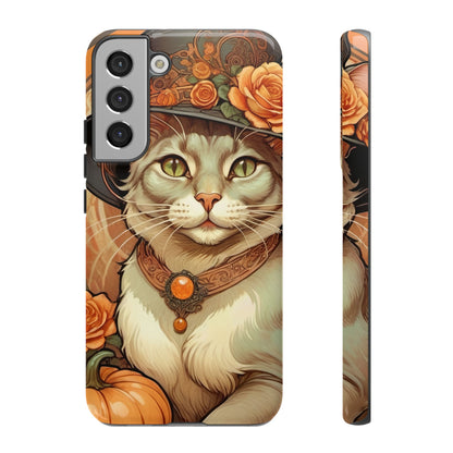 Halloween Alphonse Mucha Tough Phone Cases (A gentleman cat)