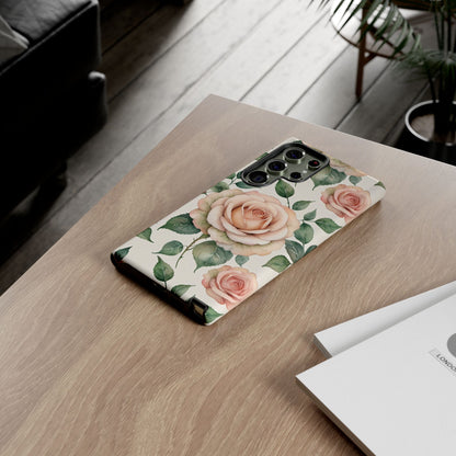 Watercolor Large Roses Tough Cases
