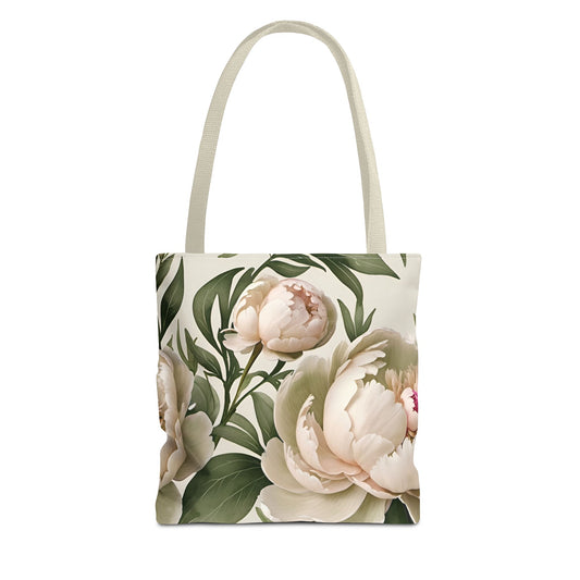 Large Watercolor Peonies Tote Bag