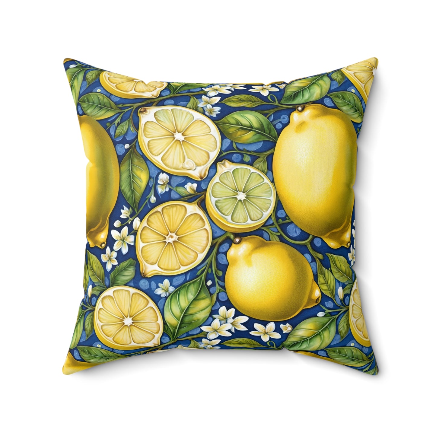 Rococo Blooming Lemons Square Pillow