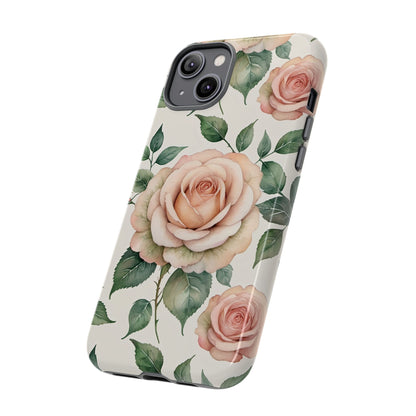 Watercolor Large Roses Tough Cases