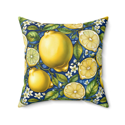 Rococo Blooming Lemons Square Pillow