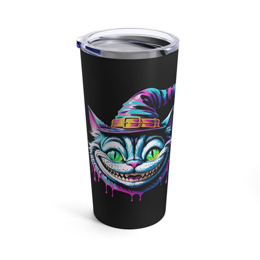 Halloween Cheshire Cat Tumbler 20oz Black