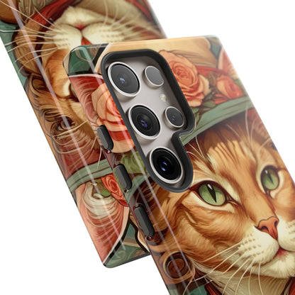 Alphonse Mucha Tough Phone Cases (A lady cat 2)