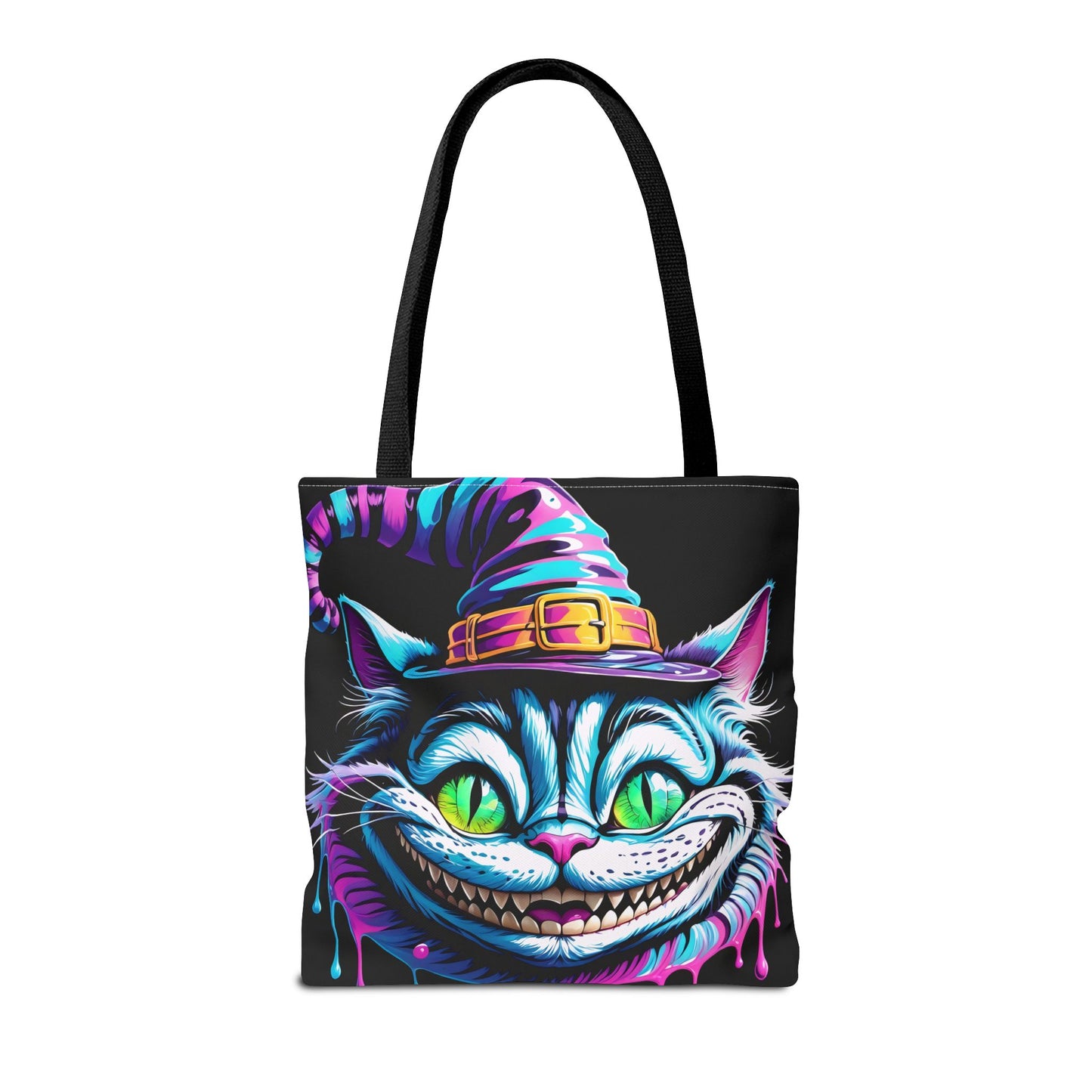 Halloween Cheshire Cat Tote Bag Black