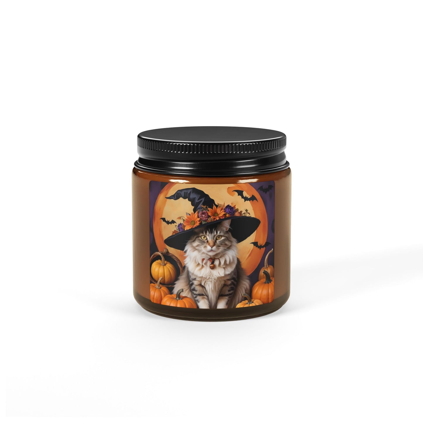 Halloween Sandro Botticelli Cat Scented Soy Candle 3 (Amber Jar)