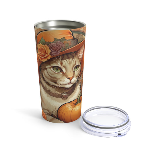 Halloween Art Nouveau Cat Tumbler 20oz Black