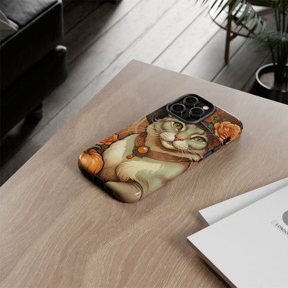 Halloween Alphonse Mucha Tough Phone Cases (A gentleman cat)