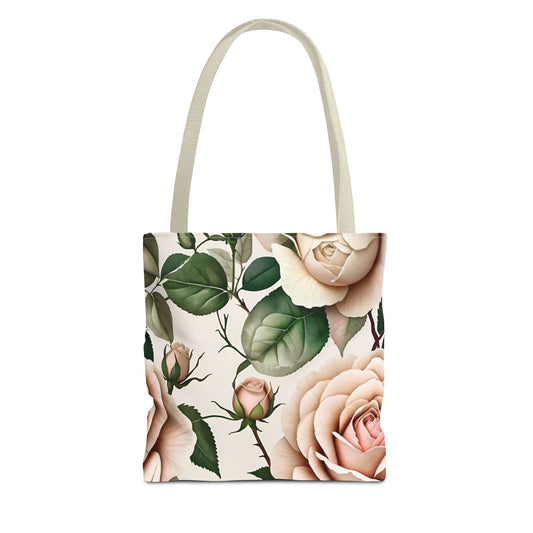 Watercolor Large Pink Roses Tote Bag