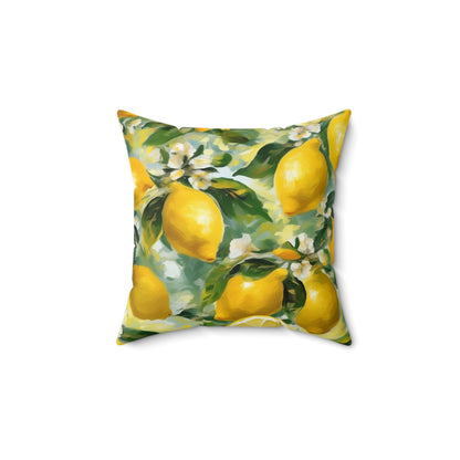 Claude Monet inspired Blooming Lemons Square Pillow