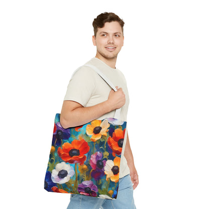 Claude Monet inspired Colorful Anemones Tote Bag