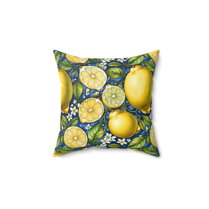 Rococo Blooming Lemons Square Pillow