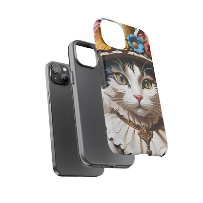 Oil Painting Cat Tough Phone Cases (A Lady)