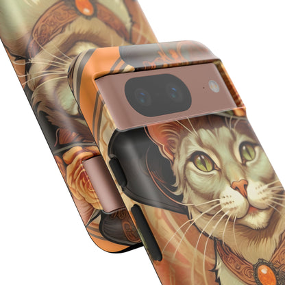 Halloween Alphonse Mucha Tough Phone Cases (A gentleman cat)