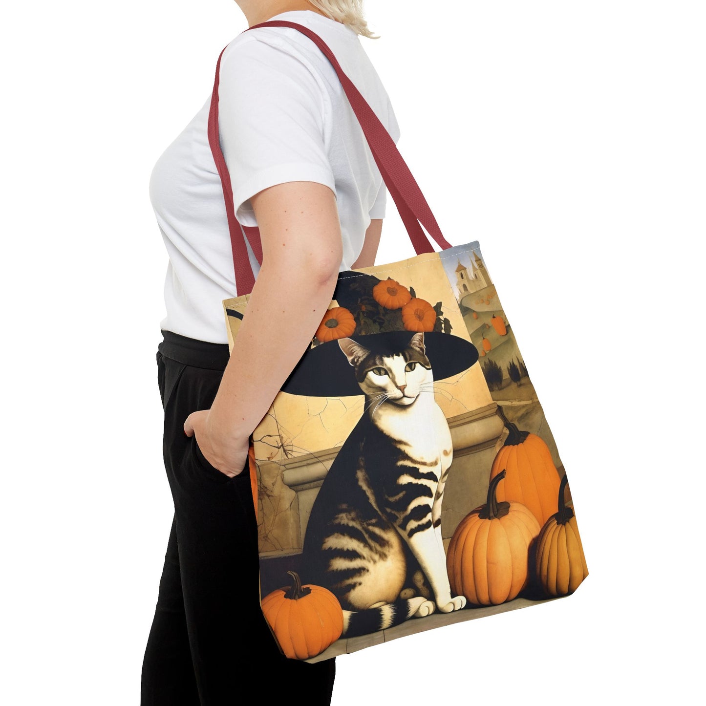 Halloween Piero della Francesca Renaissance Cat Tote