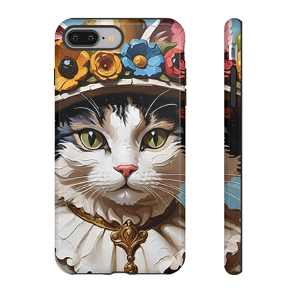 Oil Painting Cat Tough Phone Cases (A Lady)
