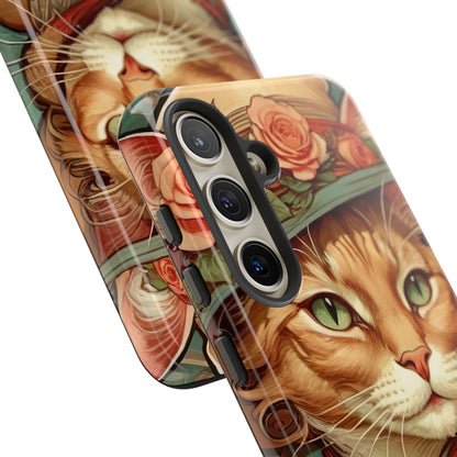 Alphonse Mucha Tough Phone Cases (A lady cat 2)