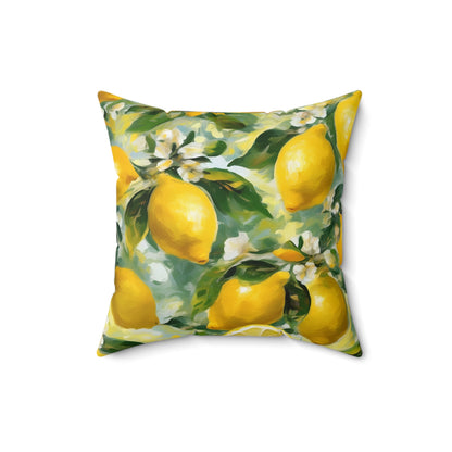 Claude Monet inspired Blooming Lemons Square Pillow