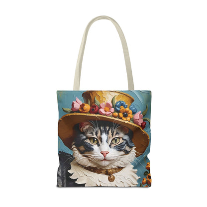 Cat Portrait in Oil Tote Bag
