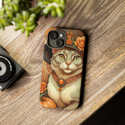 Halloween Alphonse Mucha Tough Phone Cases (A gentleman cat)