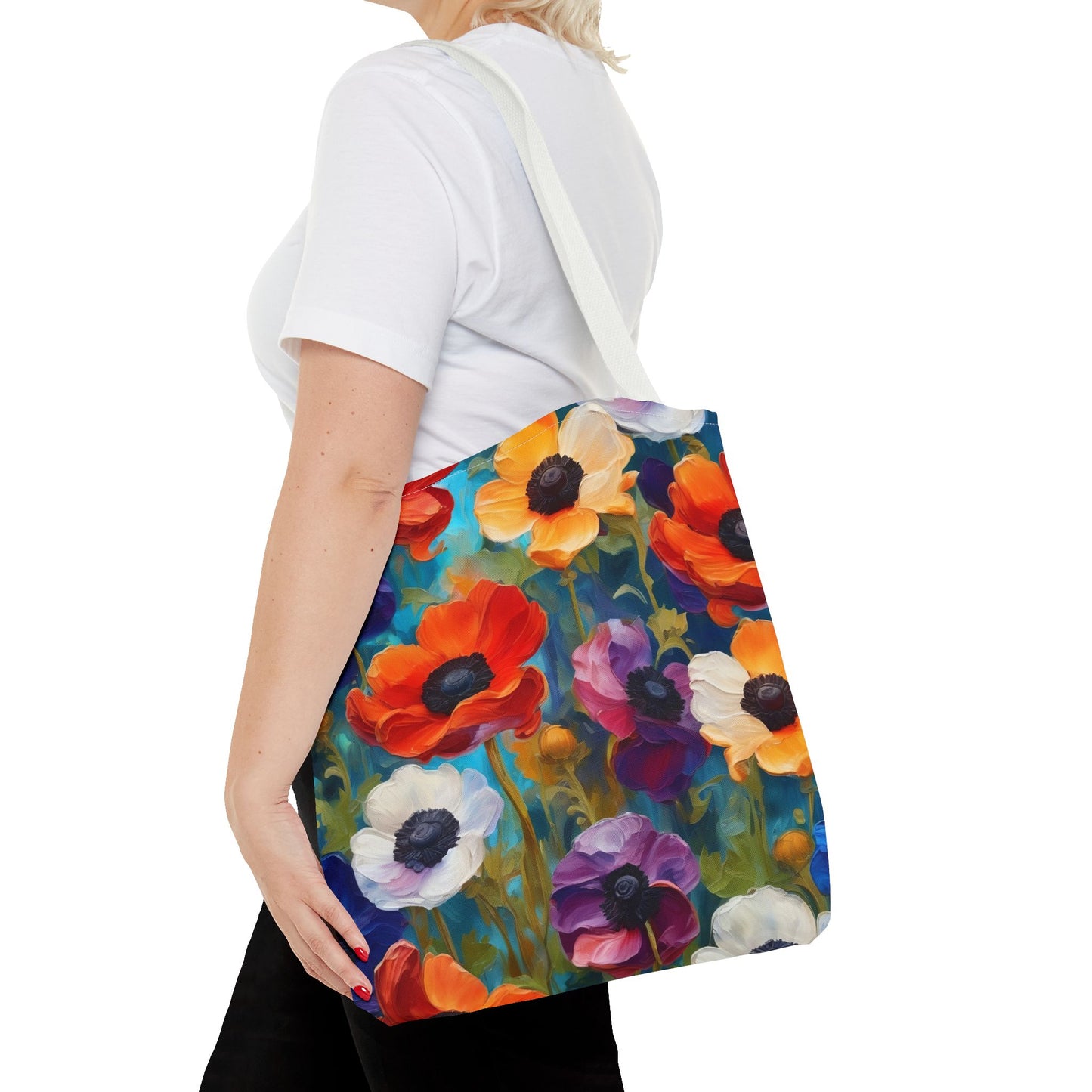 Claude Monet inspired Colorful Anemones Tote Bag