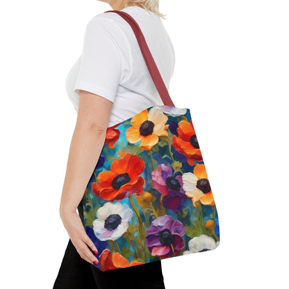 Claude Monet inspired Colorful Anemones Tote Bag