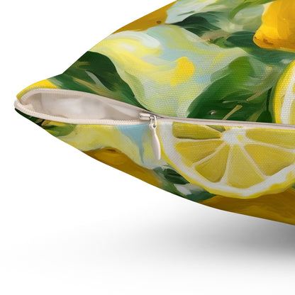 Claude Monet inspired Blooming Lemons Square Pillow