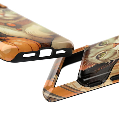 Halloween Alphonse Mucha Tough Phone Cases (A gentleman cat)