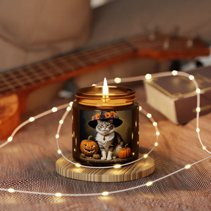 Halloween Rembrandt Cat Scented Soy Candle 2 (Amber Jar)