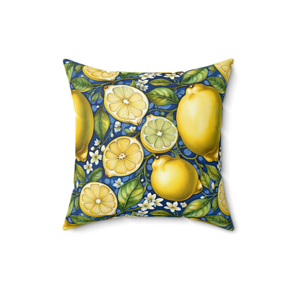 Rococo Blooming Lemons Square Pillow