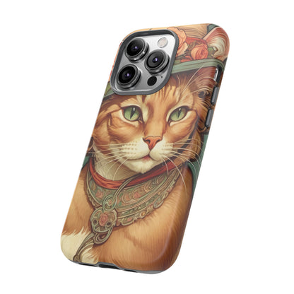 Alphonse Mucha Tough Phone Cases (A lady cat 2)