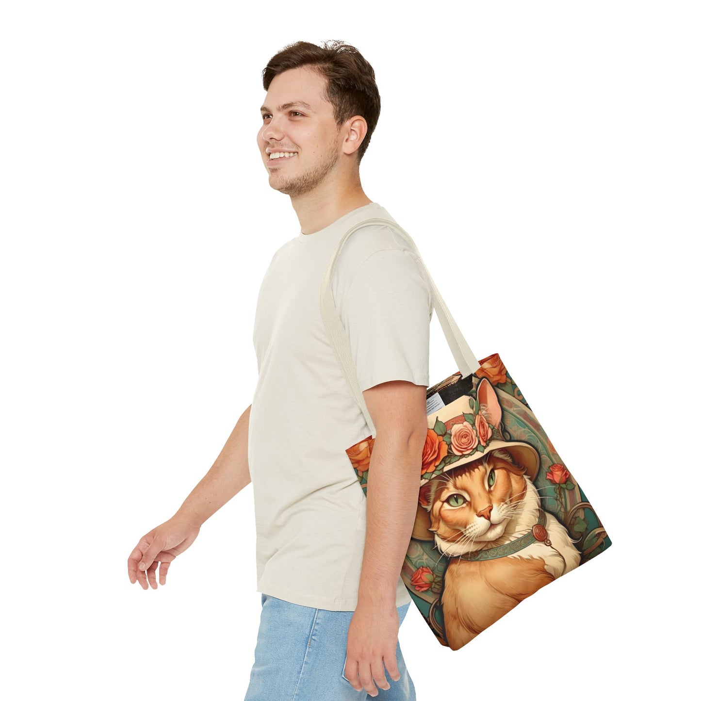 Art Nouveau Cat Portrait Tote Bag