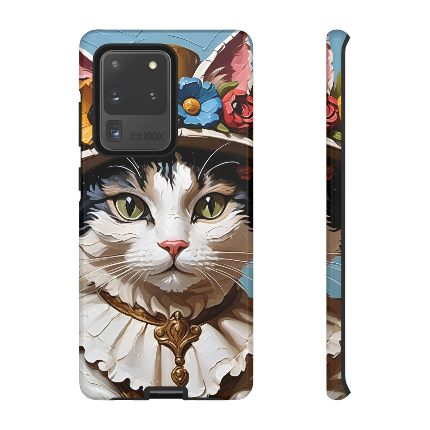 Oil Painting Cat Tough Phone Cases (A Lady)