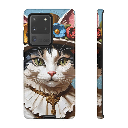 Oil Painting Cat Tough Phone Cases (A Lady)