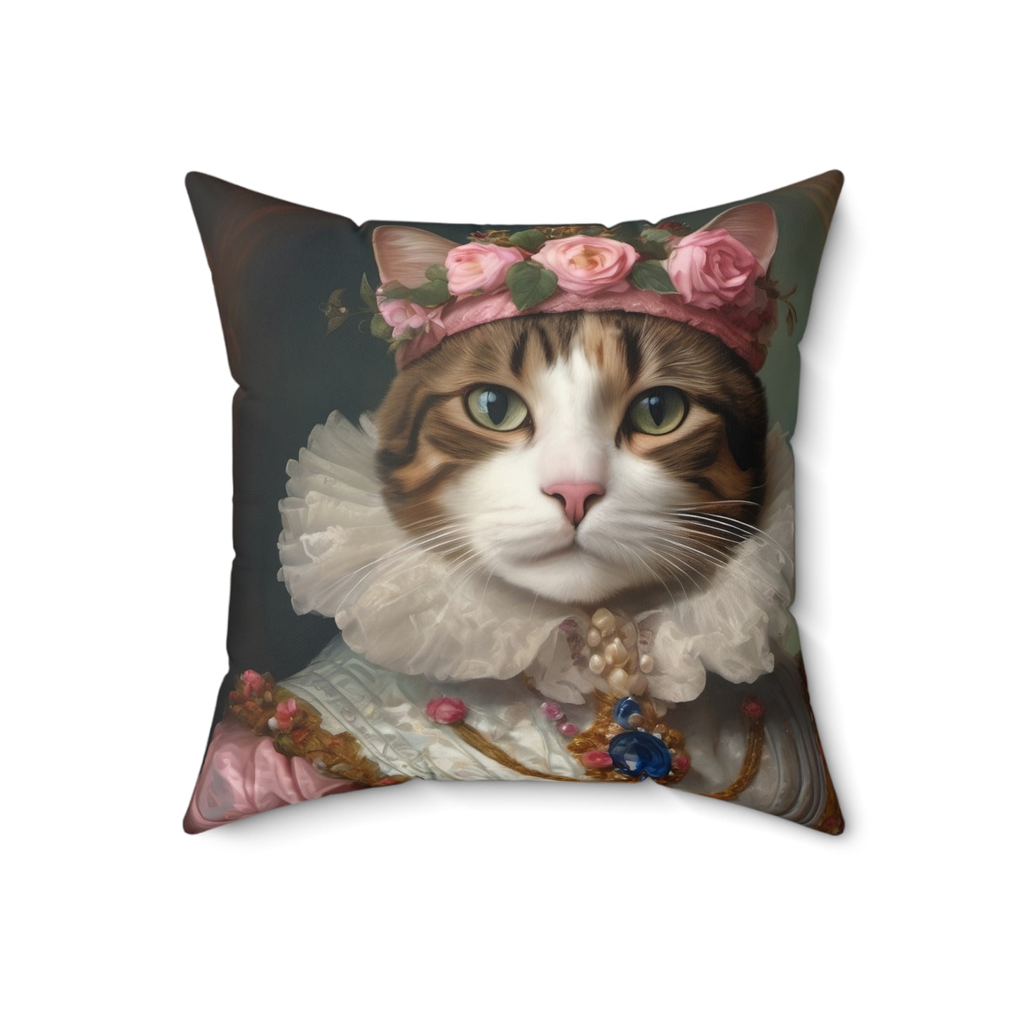 Rococo Cat Square Pillow (A Queen)