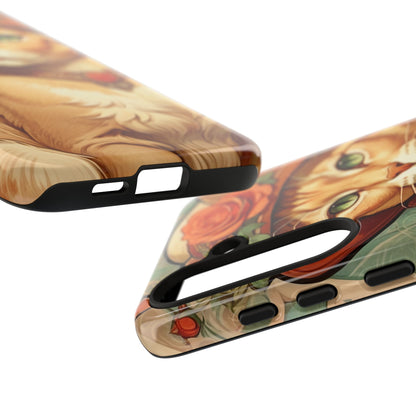 Alphonse Mucha Tough Phone Cases (A lady cat)