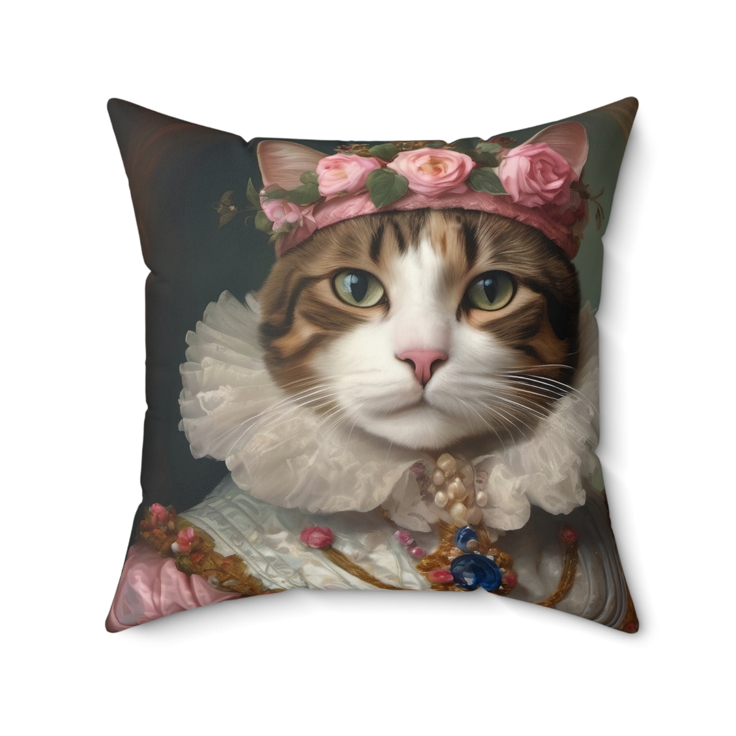 Rococo Cat Square Pillow (A Queen)