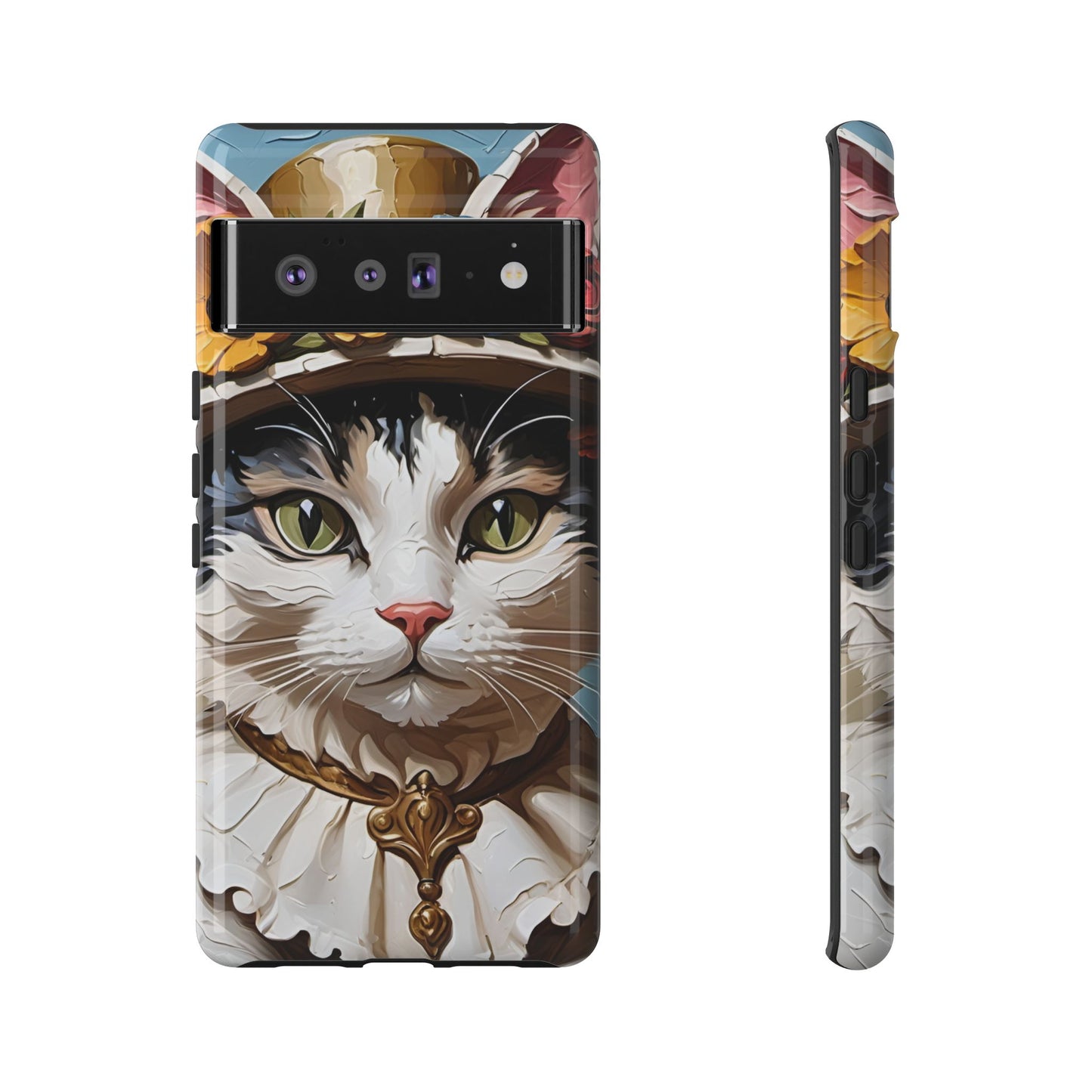 Oil Painting Cat Tough Phone Cases (A Lady)