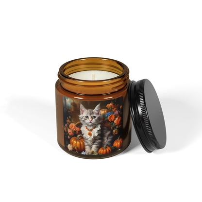 Halloween Rococo Cat Scented Soy Candle (Amber Jar)