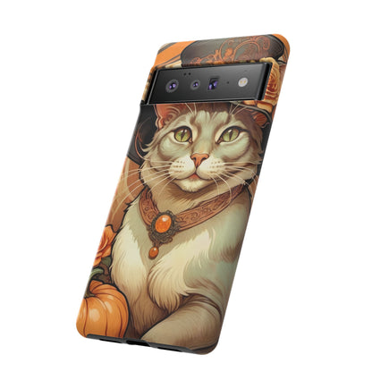 Halloween Alphonse Mucha Tough Phone Cases (A gentleman cat)