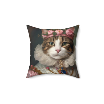 Rococo Cat Square Pillow (A Queen)